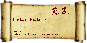 Radda Beatrix névjegykártya